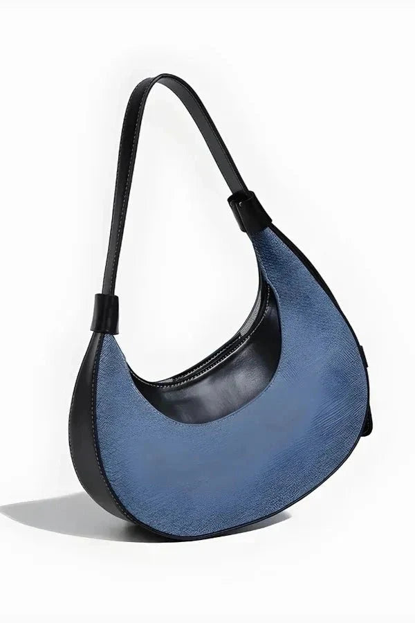 Evana Shoulder Bag - PU Leather Half-Moon Design