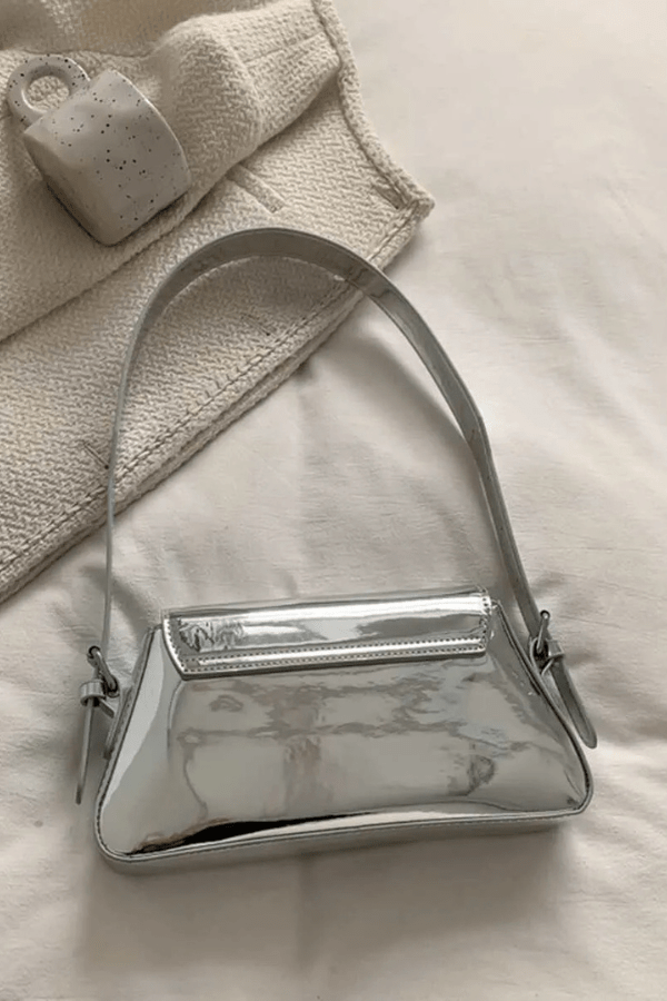 Rhiannon Shoulder Bag - PU Leather Metallic Evening Carry
