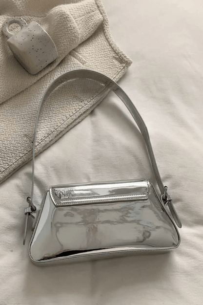 Rhiannon Shoulder Bag - PU Leather Metallic Evening Carry