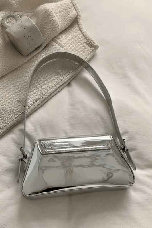 Rhiannon Shoulder Bag - PU Leather Metallic Evening Carry