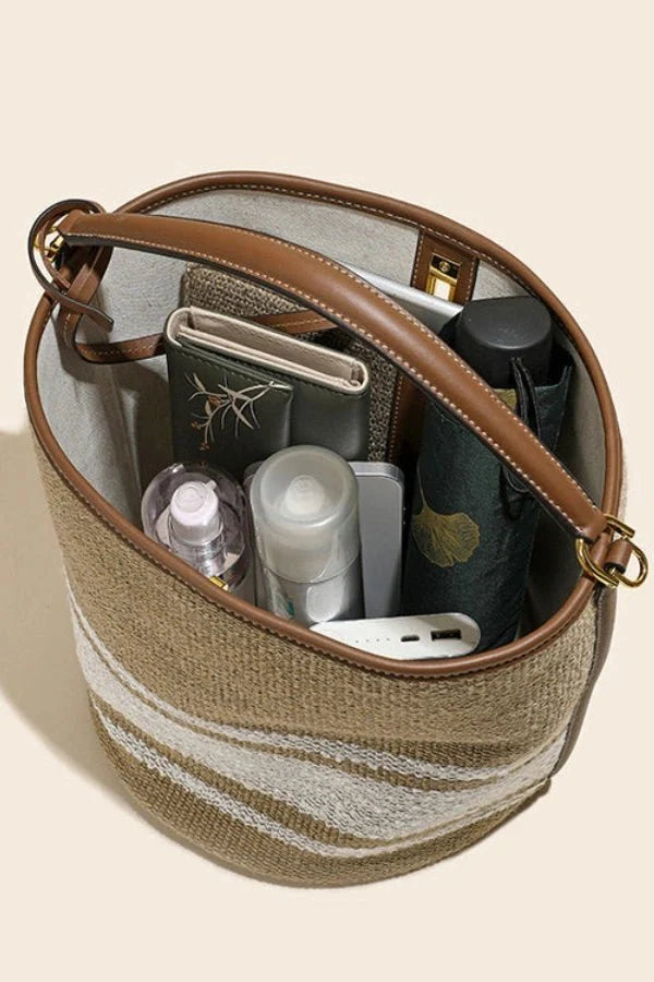 Rivka Tote Bag - Canvas & PU Leather Everyday Travel