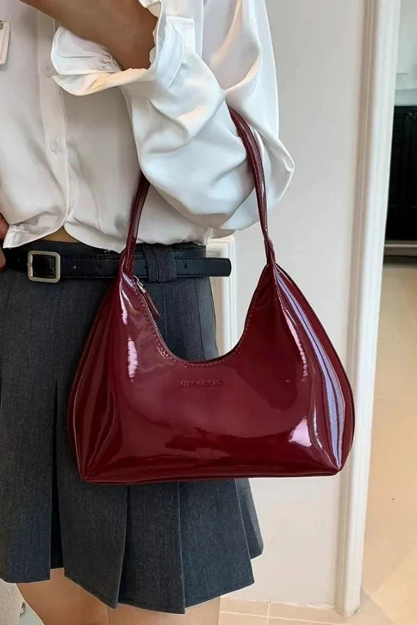 Adara Tote Bag - Patent PU Leather Structured Everyday Carry