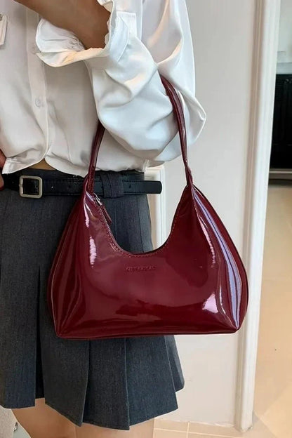 Adara Tote Bag - Patent PU Leather Structured Everyday Carry