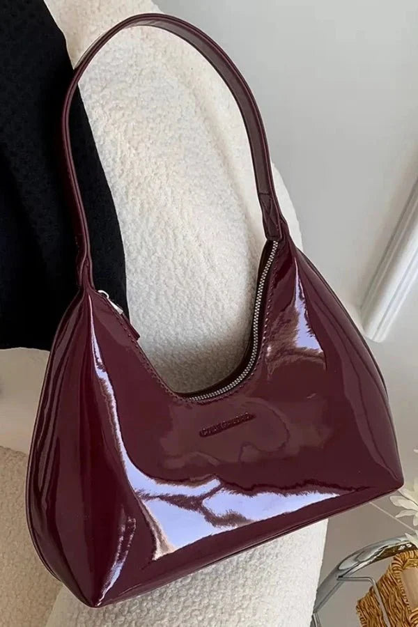 Adara Tote Bag - Patent PU Leather Structured Everyday Carry