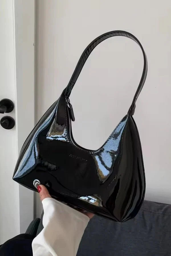 Adara Tote Bag - Patent PU Leather Structured Everyday Carry