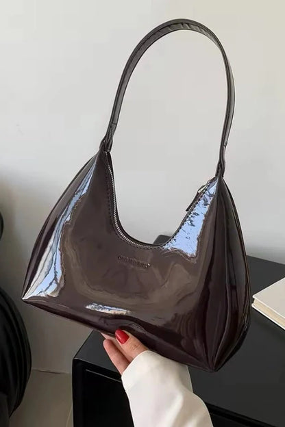 Adara Tote Bag - Patent PU Leather Structured Everyday Carry