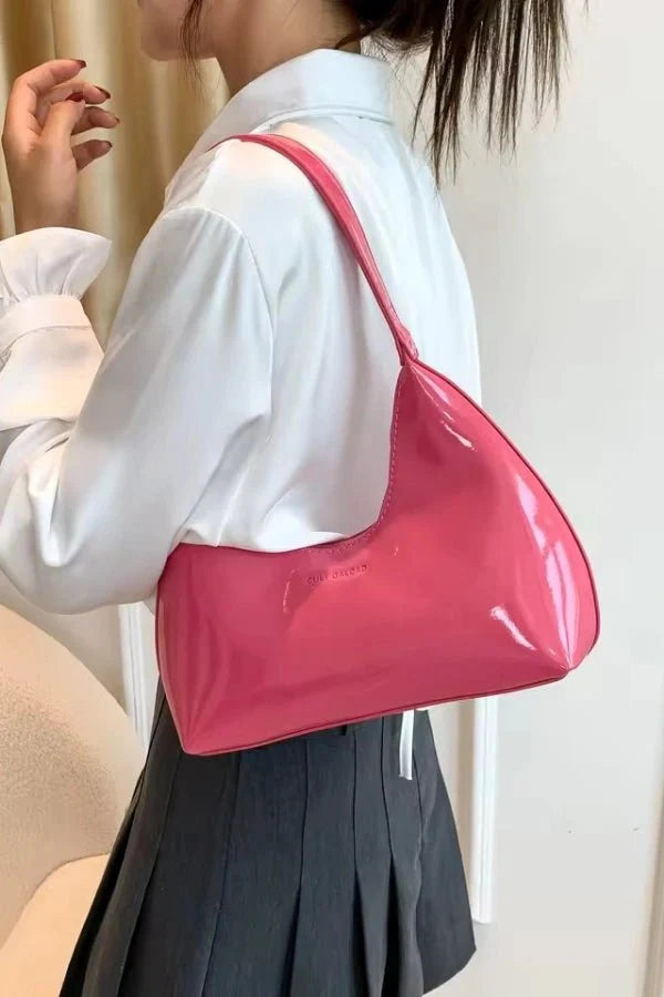 Adara Tote Bag - Patent PU Leather Structured Everyday Carry