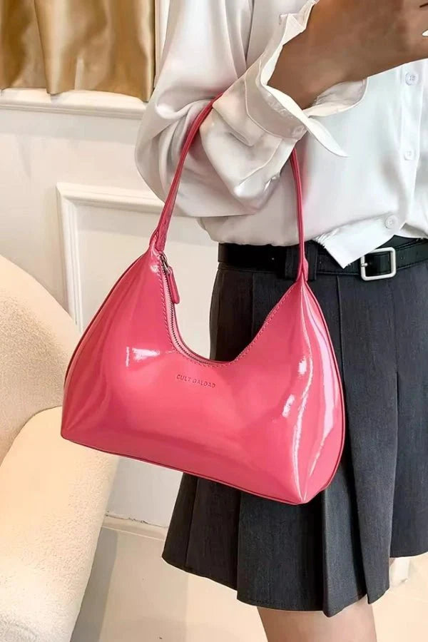 Adara Tote Bag - Patent PU Leather Structured Everyday Carry