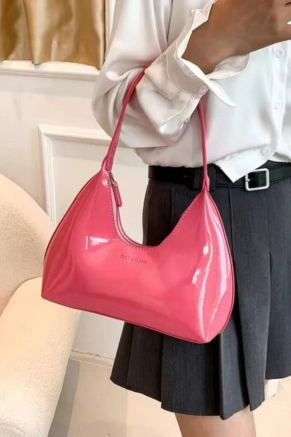 Adara Tote Bag - Patent PU Leather Structured Everyday Carry