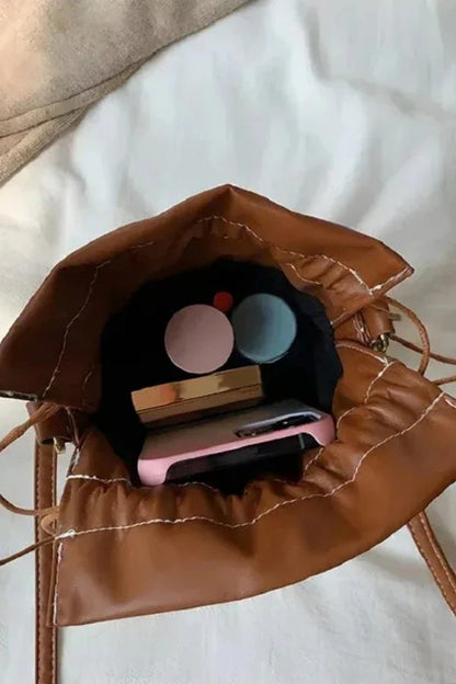 Mara Bucket Bag - PU Leather Drawstring Everyday Carry