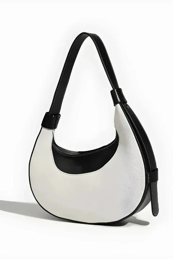 Evana Shoulder Bag - PU Leather Half-Moon Design