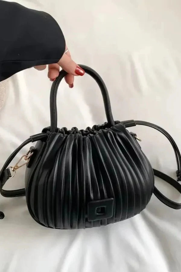 Keira Crossbody Bag - PU Leather Ruched Compact Carry