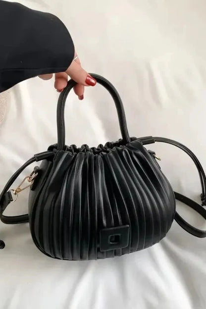 Keira Crossbody Bag - PU Leather Ruched Compact Carry