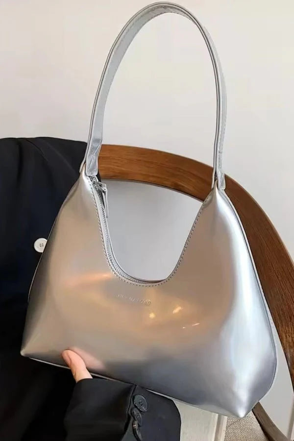 Adara Tote Bag - Patent PU Leather Structured Everyday Carry