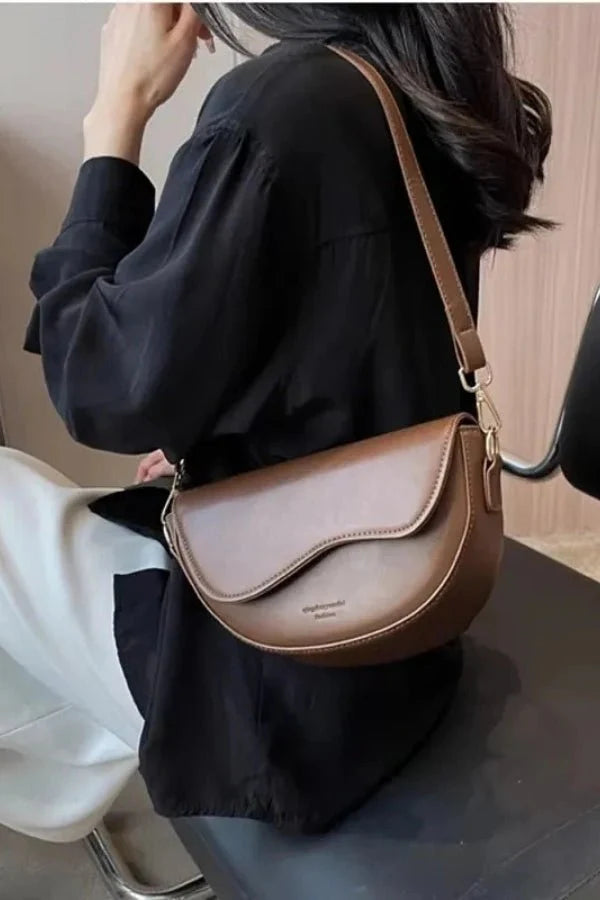 Blair Crossbody Bag - PU Leather Half-Moon Compact Carry