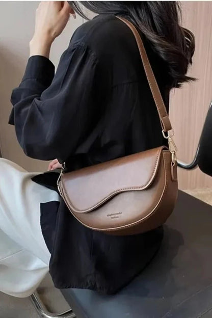 Blair Crossbody Bag - PU Leather Half-Moon Compact Carry
