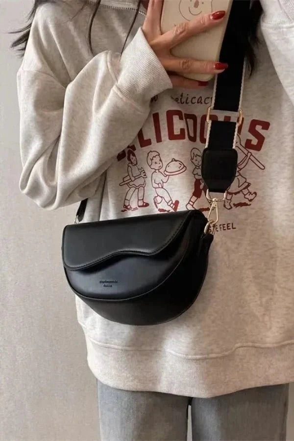 Blair Crossbody Bag - PU Leather Half-Moon Compact Carry