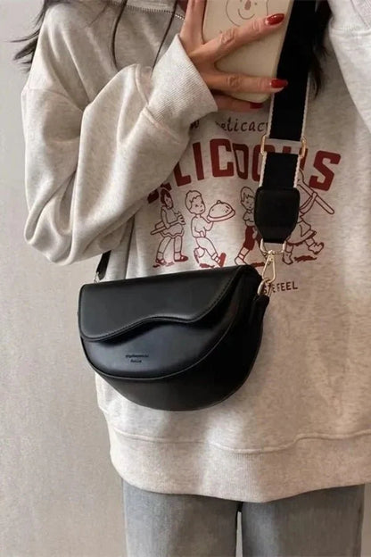 Blair Crossbody Bag - PU Leather Half-Moon Compact Carry