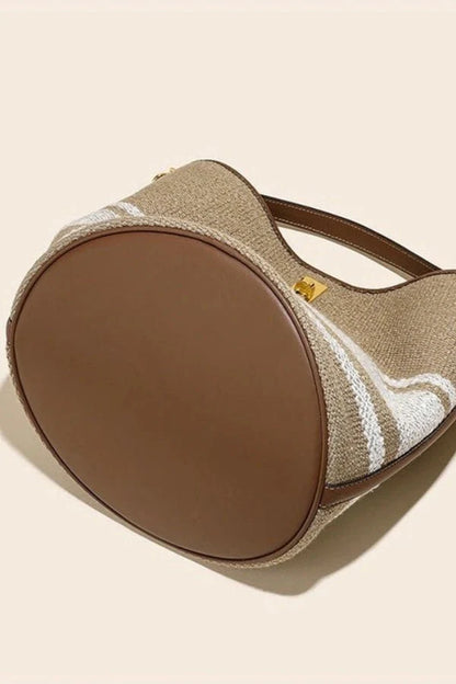 Rivka Tote Bag - Canvas & PU Leather Everyday Travel