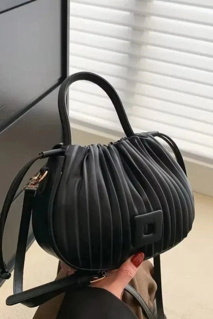 Keira Crossbody Bag - PU Leather Ruched Compact Carry