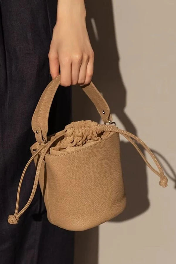 Cora Bucket Bag - PU Leather Drawstring Closure