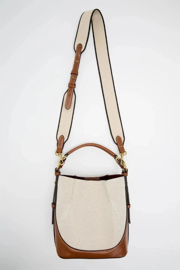 Enora Crossbody Bag - Canvas & PU Leather Minimalist Carry