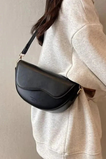 Blair Crossbody Bag - PU Leather Half-Moon Compact Carry