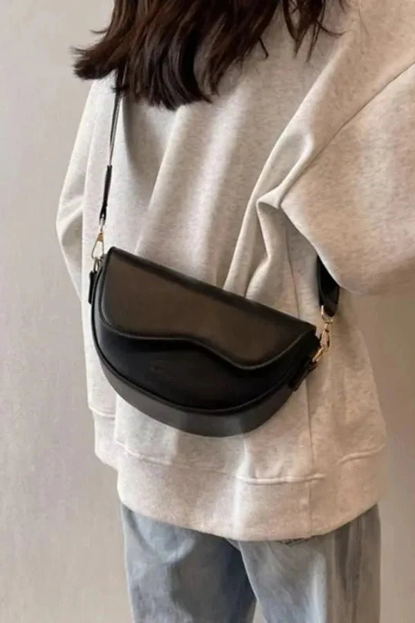 Blair Crossbody Bag - PU Leather Half-Moon Compact Carry