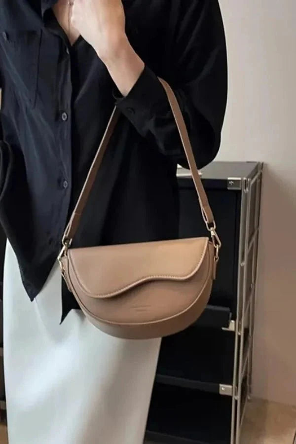 Blair Crossbody Bag - PU Leather Half-Moon Compact Carry