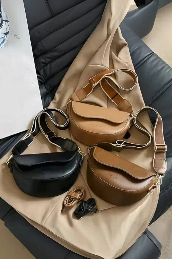 Blair Crossbody Bag - PU Leather Half-Moon Compact Carry