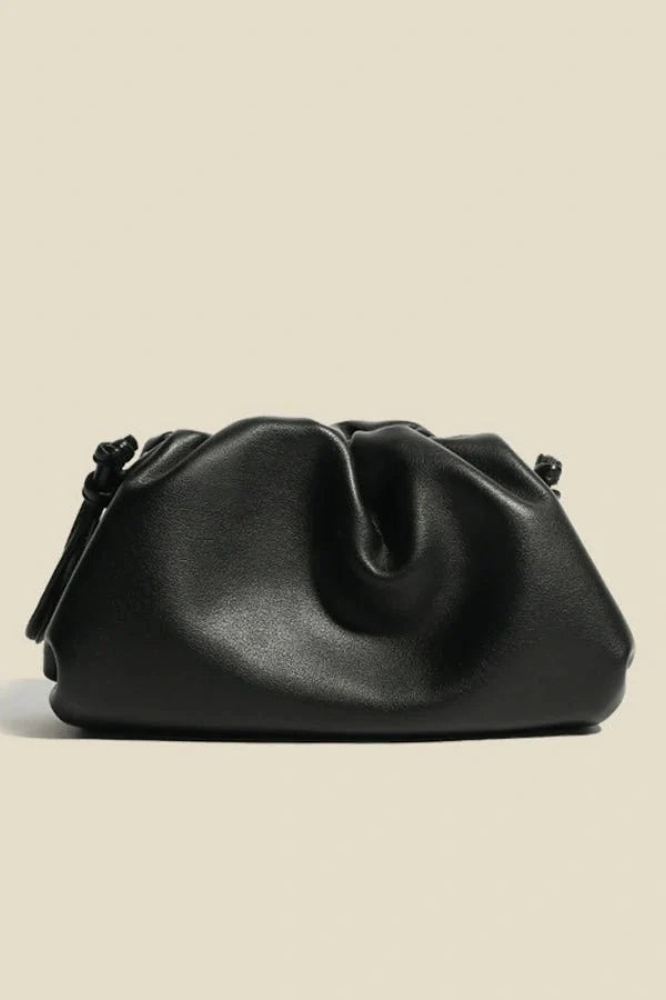 Selenea Dumpling Bag - PU Leather Chic Ruched Everyday Carry