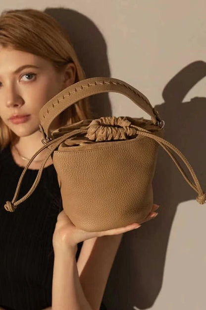 Cora Bucket Bag - PU Leather Drawstring Closure