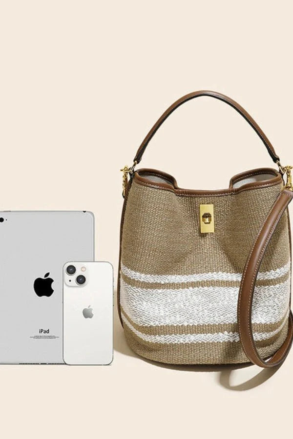 Rivka Tote Bag - Canvas & PU Leather Everyday Travel