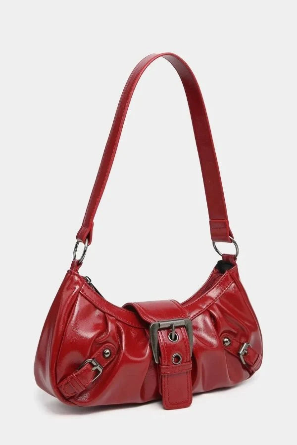 Adriel Shoulder Bag - PU Leather Statement Buckle Style