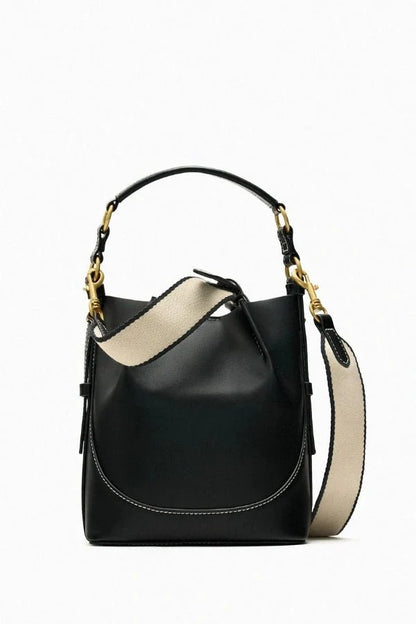 Enora Crossbody Bag - Canvas & PU Leather Minimalist Carry
