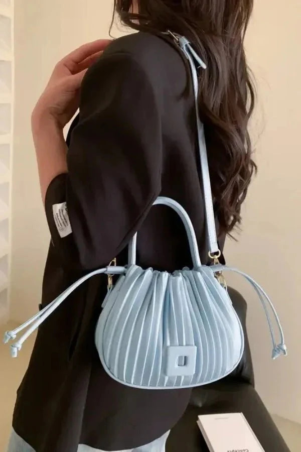 Keira Crossbody Bag - PU Leather Ruched Compact Carry