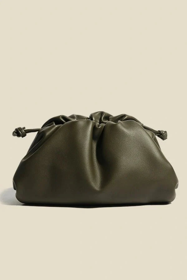 Selenea Dumpling Bag - PU Leather Chic Ruched Everyday Carry