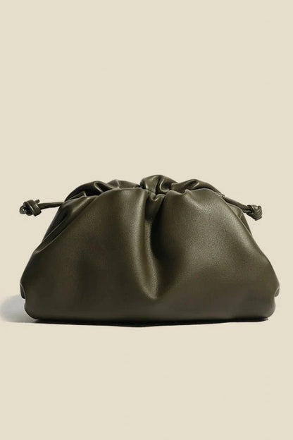 Selenea Dumpling Bag - PU Leather Chic Ruched Everyday Carry