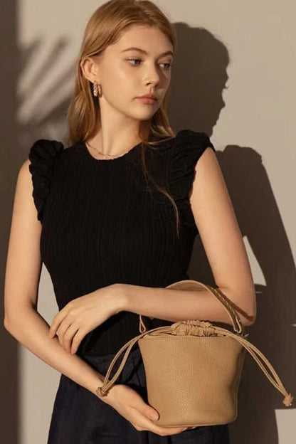 Cora Bucket Bag - PU Leather Drawstring Closure