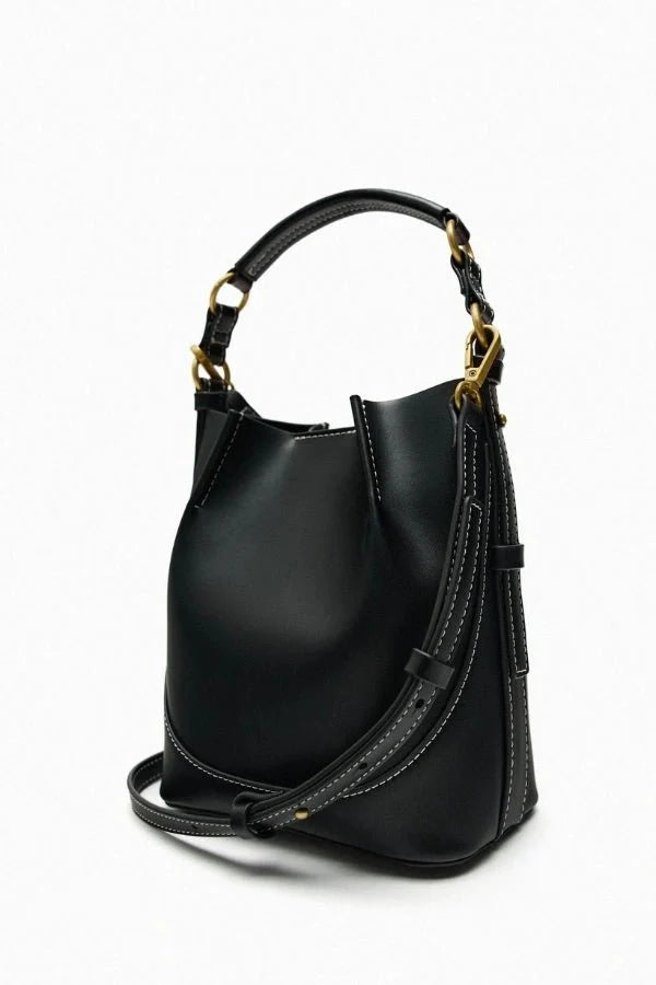 Enora Crossbody Bag - Canvas & PU Leather Minimalist Carry