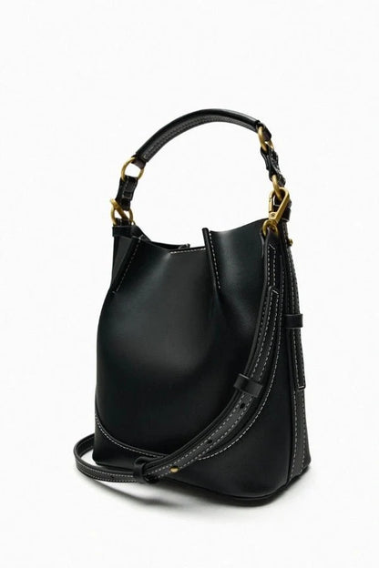Enora Crossbody Bag - Canvas & PU Leather Minimalist Carry