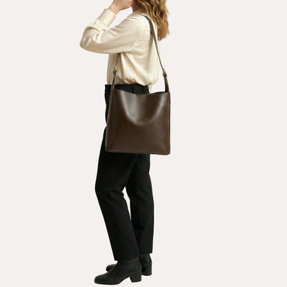 Ava Bucket Bag - Minimalist PU Leather Shoulder Bag