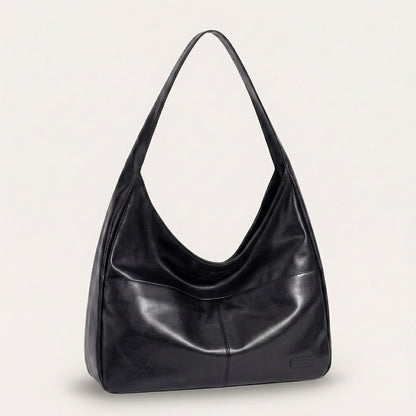 Zoey Shoulder Bag - PU Leather Adjustable Strap Carryall - Plus size model