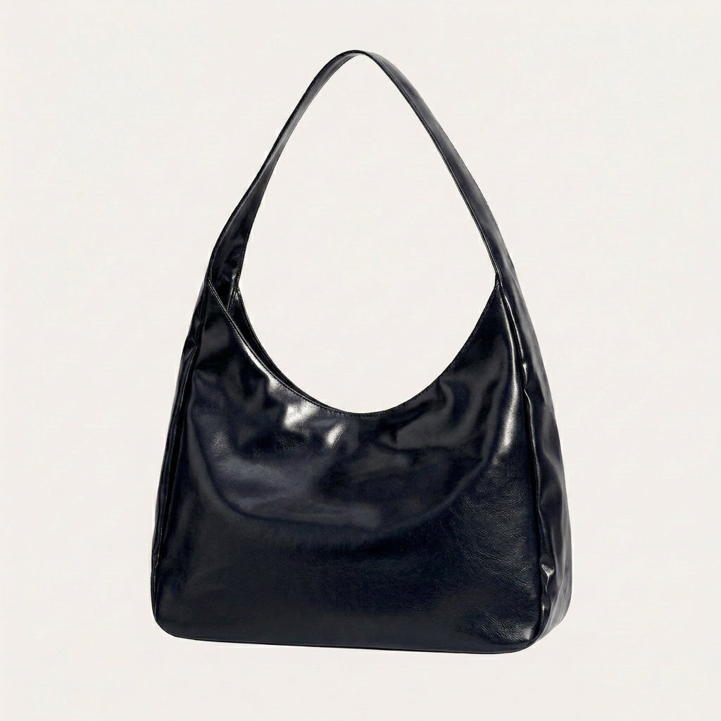 Zoey Shoulder Bag - PU Leather Adjustable Strap Carryall - Plus size model