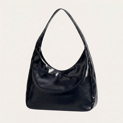 Zoey Shoulder Bag - PU Leather Adjustable Strap Carryall - Plus size model