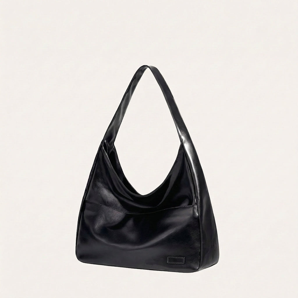 Zoey Shoulder Bag - PU Leather Adjustable Strap Carryall - Plus size model