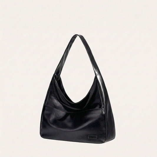 Zoey Shoulder Bag - PU Leather Adjustable Strap Carryall - Plus size model