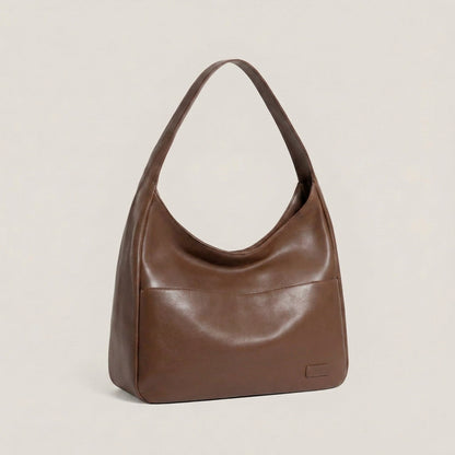 Zoey Shoulder Bag - PU Leather Adjustable Strap Carryall - Plus size model