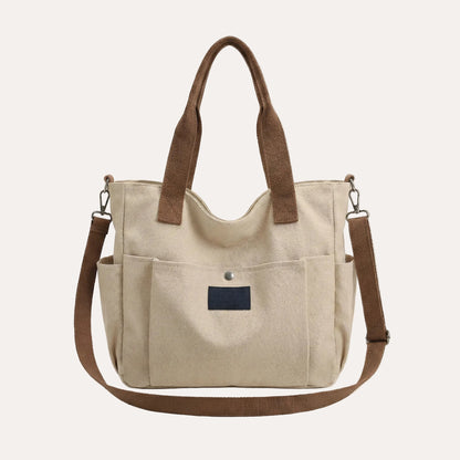 Claire Canvas Tote Bag - Structured Everyday Carry, Fits 15.6" Laptops