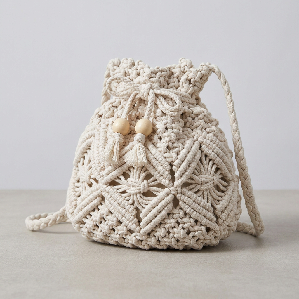 Amy Crochet Bucket Bag - Plus size model